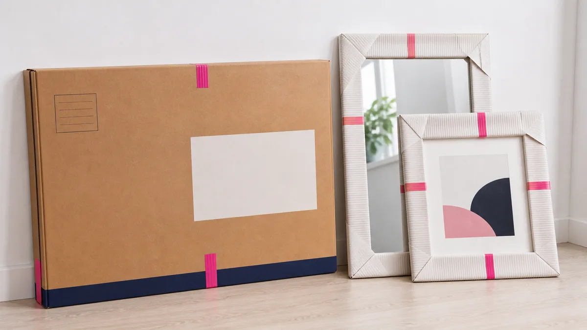 Picture and mirror moving carton for framed items
