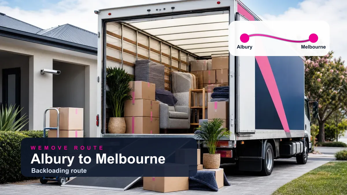 WeMove backloading removals from Albury to Melbourne with household moving truck