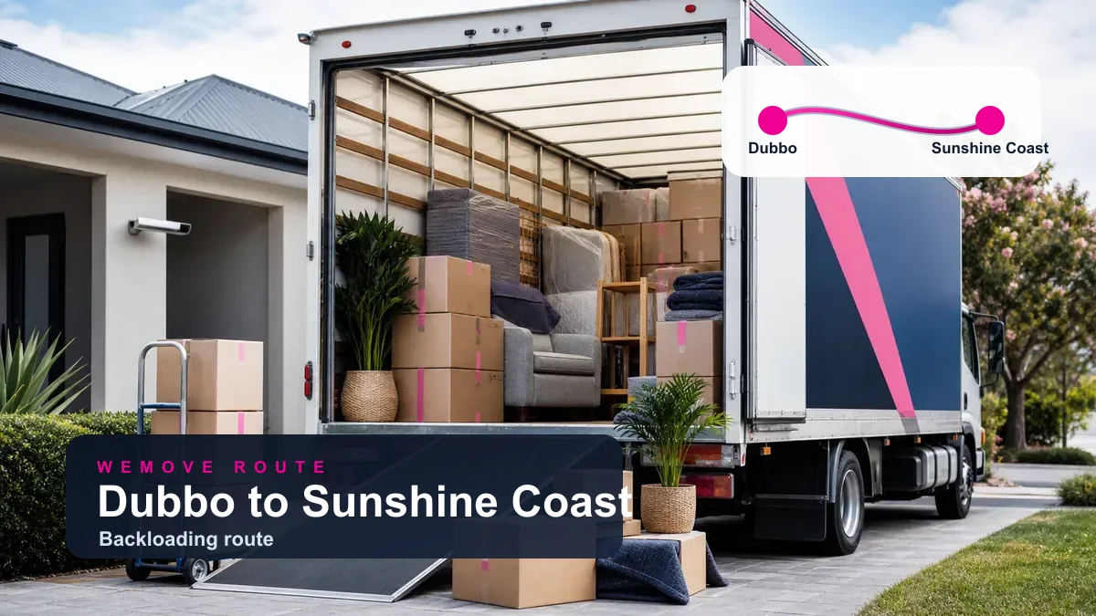 WeMove backloading removals from Dubbo to Sunshine Coast with household moving truck