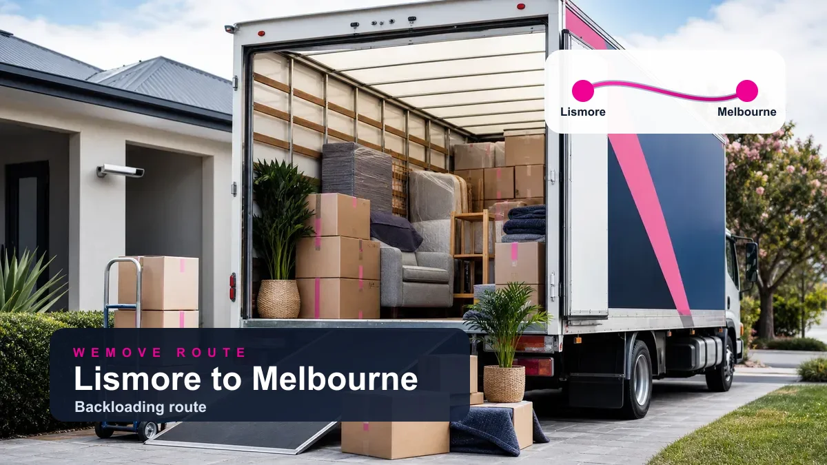 WeMove backloading removals from Lismore to Melbourne with household moving truck