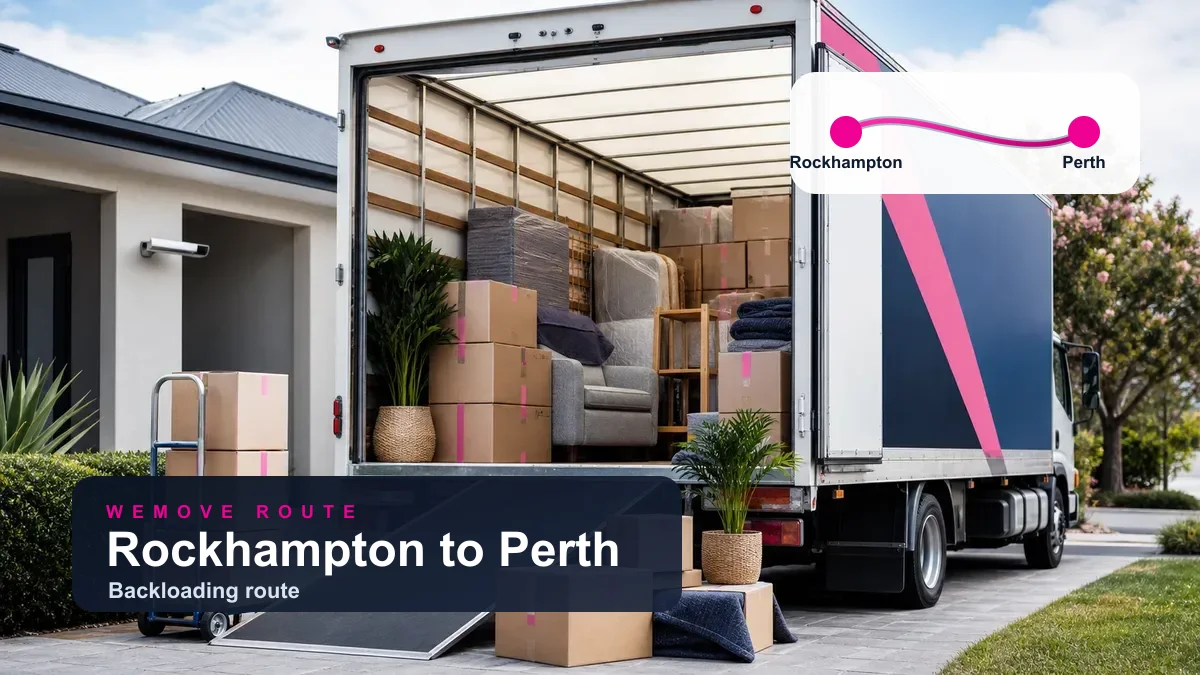 WeMove backloading removals from Rockhampton to Perth with household moving truck