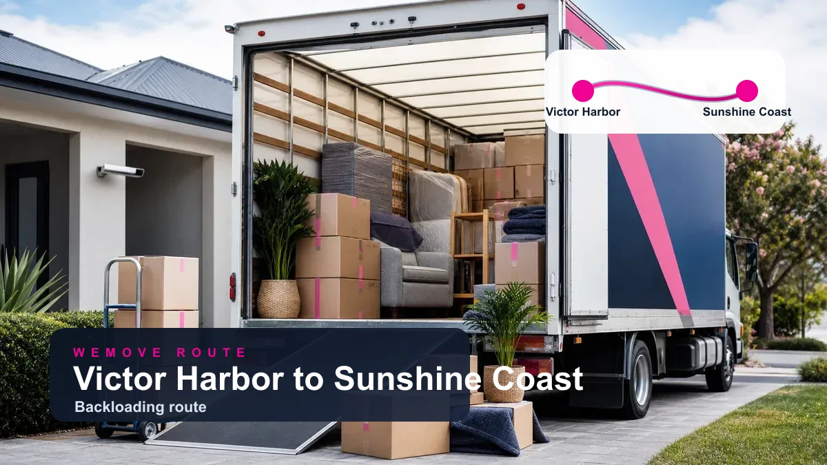 WeMove backloading removals from Victor Harbor to Sunshine Coast with household moving truck