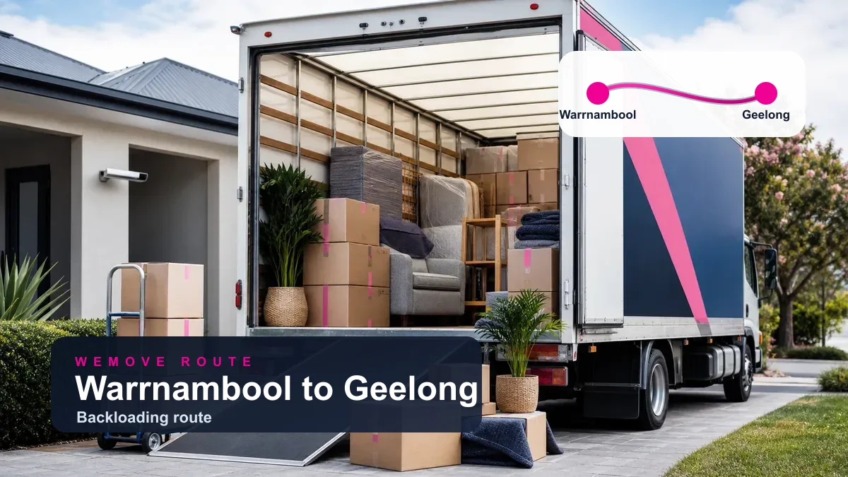 WeMove backloading removals from Warrnambool to Geelong with household moving truck