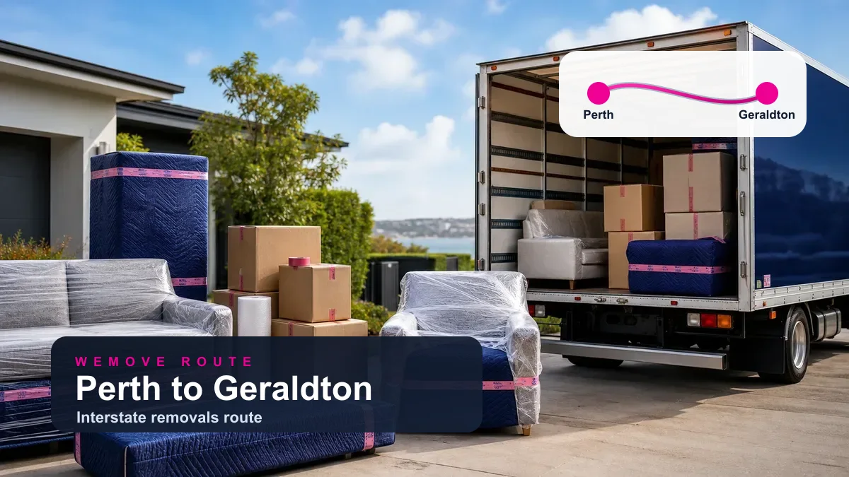 WeMove interstate removals from Perth to Geraldton with household moving truck