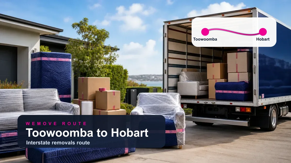 WeMove interstate removals from Toowoomba to Hobart with household moving truck