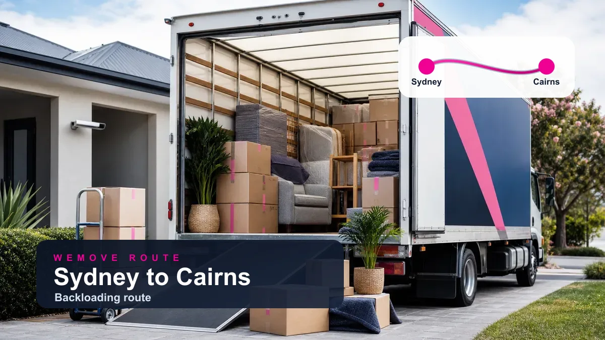 WeMove backloading removals from Sydney to Cairns with household moving truck