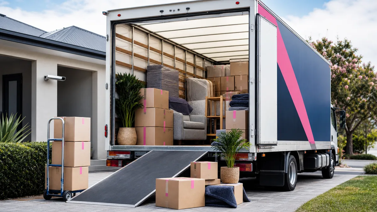 Backloading removals service truck with household items